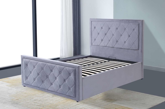 Königin-Größen-Plattform-Bett-Schlafzimmer-Möbel-Polsterungs-Gewebe-Samt ODM 1.6x2m